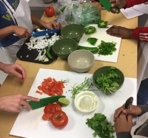 youth preparing food