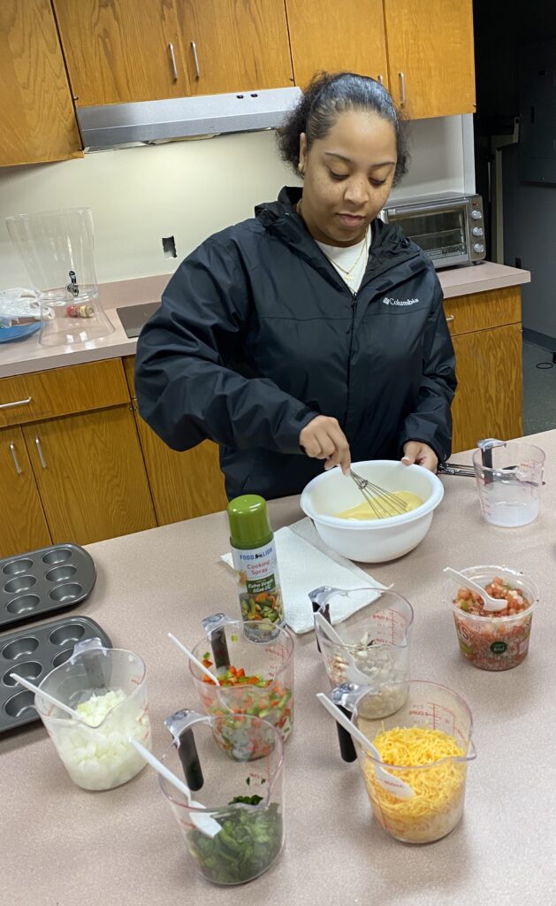 Bri making quiche